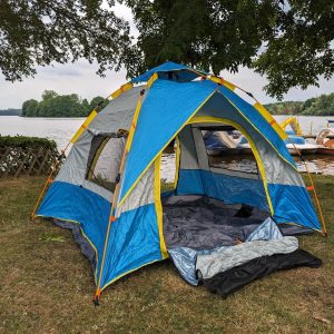 Bdt Pop Up Automatik Zelt 2-3 Personen Kornblumenblau