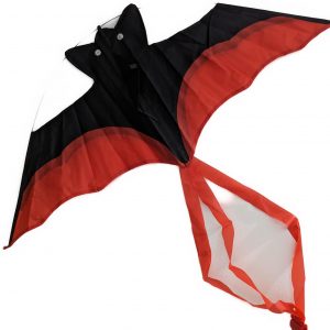 Bdt Drachen, Einleiner, Kite für Kind und Erwachsene *Vampir* inkl. 50m Leine, 90x40cm + 3m Schweif