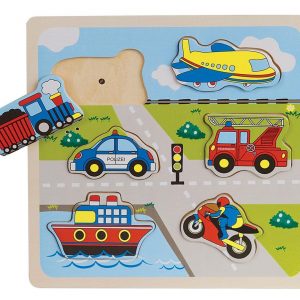 Beeboo Einlegepuzzle Verkehr Sound,6-teilig, 1 Stück