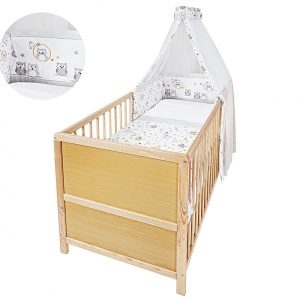 JEDYNAK Komplett-Bett Eule 140x70cm natur