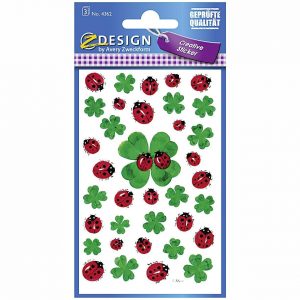 AVERY ZWECKFORM Sticker Kleeblätter+Käfer 4362