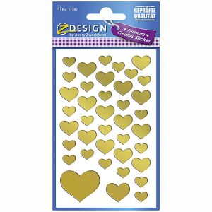 AVERY ZWECKFORM Sticker Gold-Herzen 53282