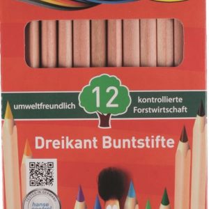 12er Buntstifte Naturholz